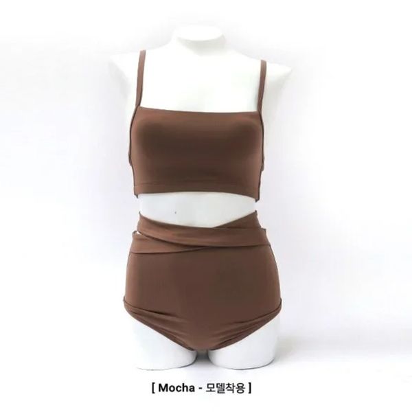 2021 Neues koreanisches Retro sammelte kleine Brustbikini weibliche Hochtaille schlampige Bauchbikini Badeanzug 3 Farben