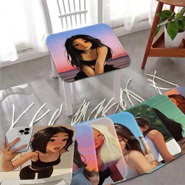 Kissen Anime Mode sexy Mädchen moderne minimalistische Sitzpolster Haushalt weiche Plüsch Stuhl Mat Winter Büro Bar Pads