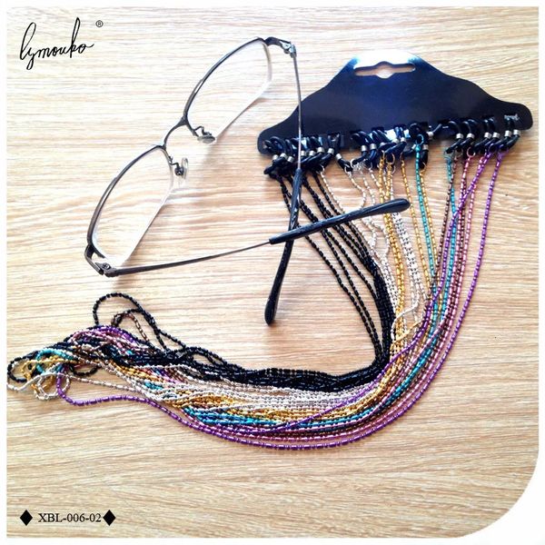 Lymouko 12pcs/lotto cordino in metallo stringa di occhiali colorati di perline forti con occhiali da sole corda da collo non cinghia non slittata 240411