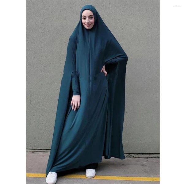 Roupas étnicas Eid com capuz abaya mulheres muçulmanas longas oração khimar vestes de vestido hijab vestido de peru kaftan burqa islã ramadã Radio