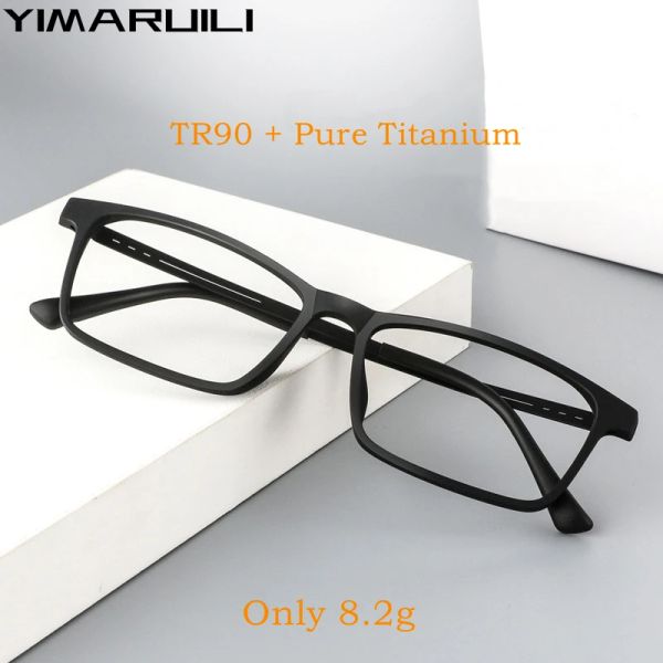 Lentes Yimaruili Ultralight Fashion Square TR90 FLEXIBLE EYEGLASSES COMPROTE PRESCRIÇÕES DE PRESCRIÇÕES OPTICAS DO TITANIO PURO MENINAS MENINAS MARCOMENTO 9821