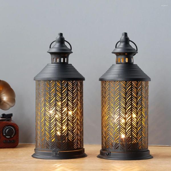 Tischlampen 2pcs Schwarze Lampe Vintage am nordlosen Kronleuchter im Freien für Schlafzimmer Wohnzimmer Hochzeitsfeier