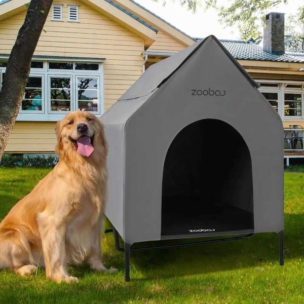 Кошачьи носители ящики дома 48 X-Large Dog House Outdoor с водонепроницаемым 600D ПВХ прочный 2x1 лифт-кровать для собак в помещении и открытом укрытии для собак 240426