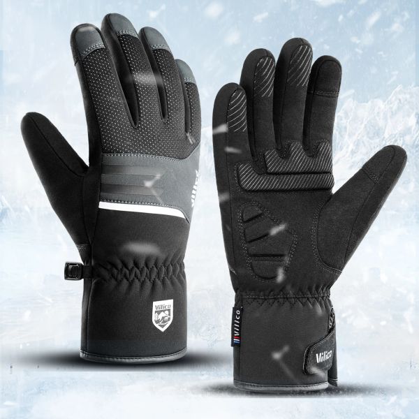 Перчатки на открытом воздухе спортивные зимние лыжные перчатки Водонепроницаемые сгущаемые флисовые флисовые велосипедные перчатки SBR PAD -Проект -воздушные теплоциклические перчатки для мотоциклов
