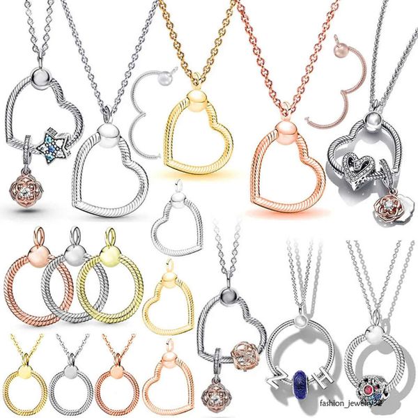 Sier Fit Collece Heart Women Fashion Base Base Base Snake Chain Circle Surter Penden