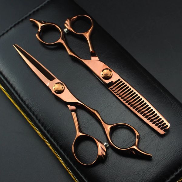 Shears Professional Giappone 440C 6 '' Scissori per capelli in bronzo Adattamento del barbiere Makas taglio di capelli Scisori taglio di capelli Scissori per capelli