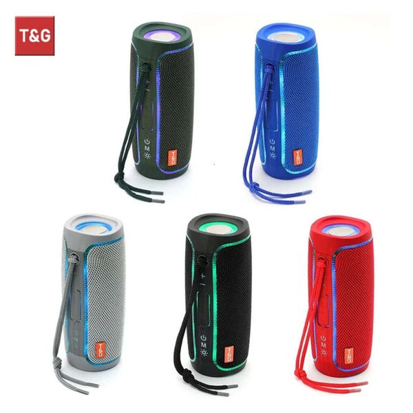 TG288 Taşınabilir Bluetooth Hoparlör Kablosuz Hoparlörler LED 2000mAH IPX6 Outdoors Su Geçirmez Çift Bas Sütun Boombox Aux TF FM