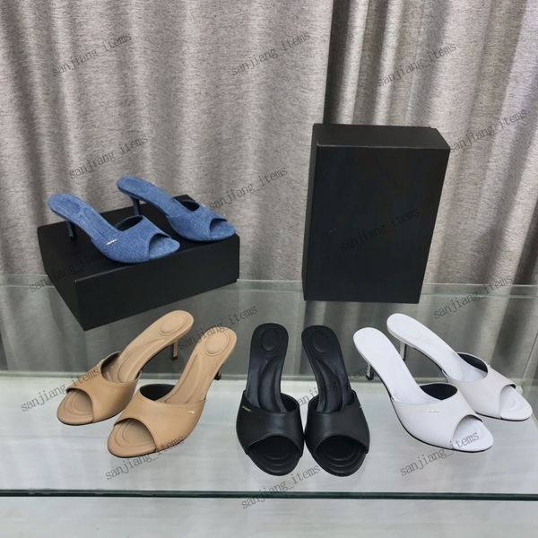 Nova Crystal украшенные сандалиями женские туфли на высоких каблуках Slingback Slides Satin Slides Clear Pvc каблуки на каблуках Свадебные бренды насосы на каблуках Mules 2024