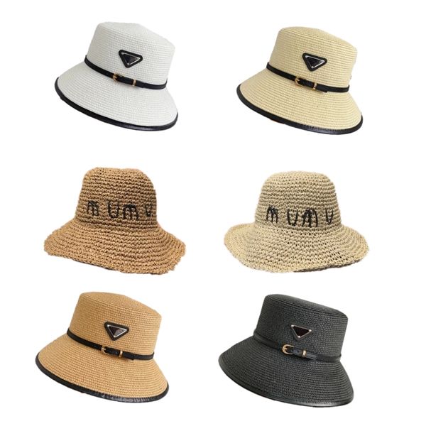 Summer Designer Cap balde chapéu triangular Hat palha de palha estilo clássico largo cappellino top hat luxury hat ajustável ga0132 h4