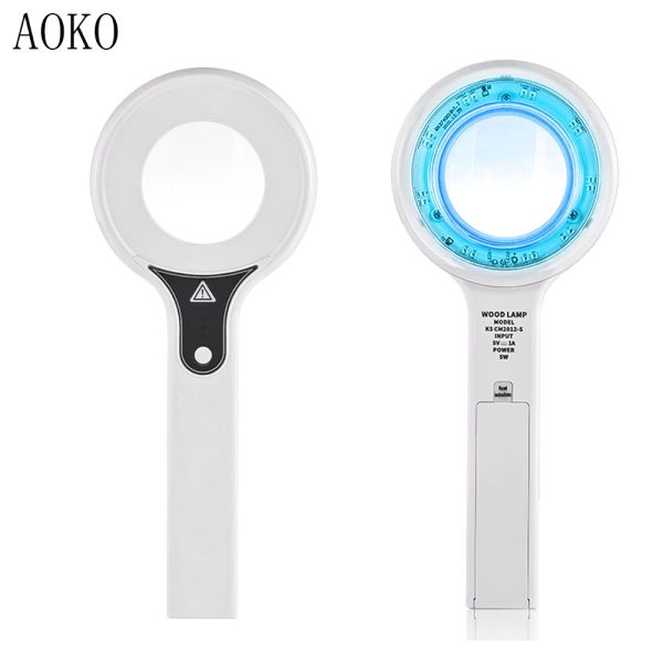 Machine aoko Novo analisador de pele para ampliação da pele UV para testes faciais de beleza Lâmpada de madeira Análise de pele Detecção de cuidados pessoais