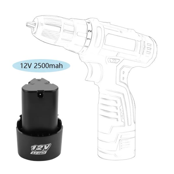 Bits Real -Kapazität 12V 18650 Akku 12V 2500 mAh wiederaufladbarer Liion -Batterie für Elektrowerkzeuge Elektrische Schraubendreher Elektrische Bohrmaschine