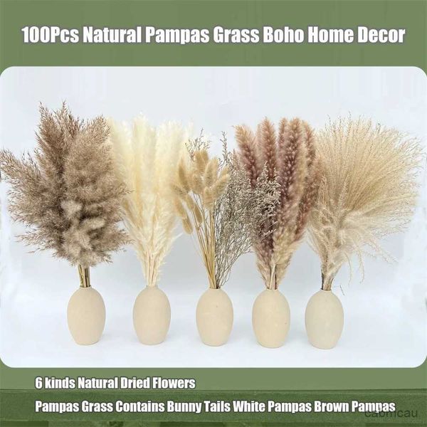 Flores secas Pampas Grass Decoração de Flores Seco Naturais Tails Diy Boho Arco Arco Arco Arco Fazenda Decoração do Banheiro