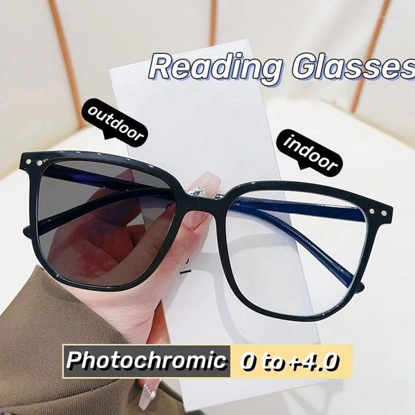 Occhiali da sole Donne uomini Ultralight Grande tela grande occhiali da lettura che cambiano Presbyopia Finita Eyewear Light Anti Blue