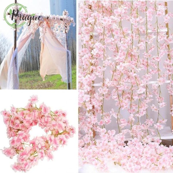 Flores decorativas 180 cm 135 cabeças Artificial Cherry Blossom