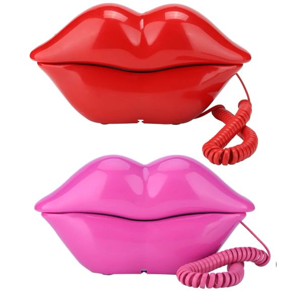 Accessori graziosi labbra a forma di telefono rosa Telefono multifunzionale scrivania a corde telefoniche fisse telefoniche per la decorazione degli uffici di hotel a casa