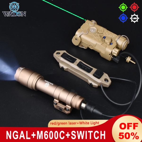 Lights Wadsn Tactical Airsoft Nylon L3 Ngal Green/ Red Laser M600C Scout Flashlight Удаленный набор двухдробленного переключателя давления