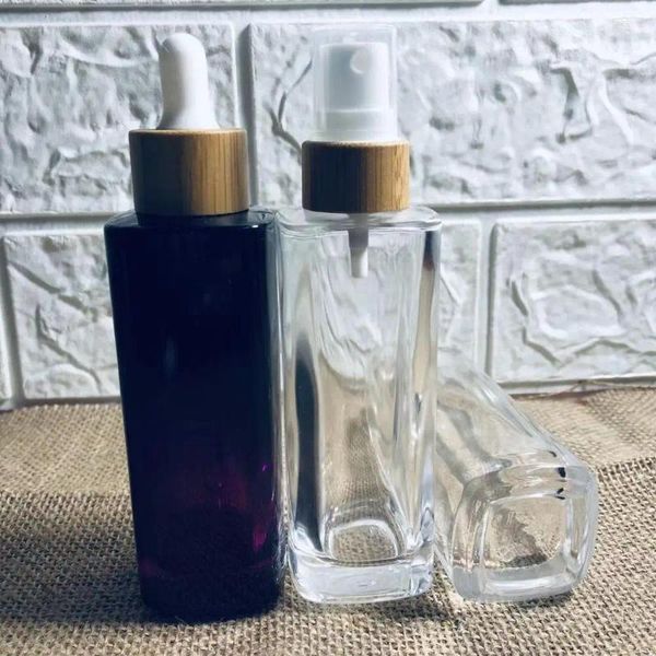 Бутылки для хранения роскошной парфум распылитель прозрачный пустой квадратный 75 мл стеклян