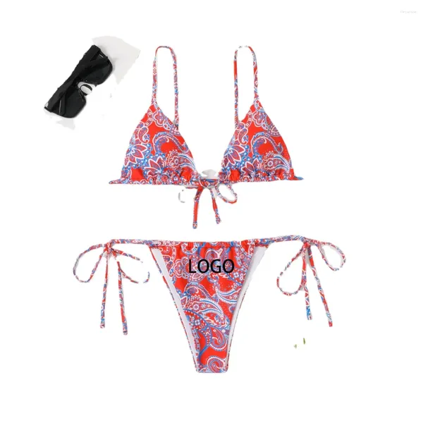 Swimwear femminile da bagno logo personalizzato Triangolo Triangle Lace Up Stampa sexy Quicksell Cross Tut Out Bikini