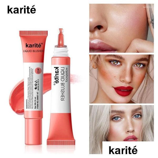 Blush B 4 Farben 15ml Flüssigem Make -up Gesicht Make -up professionelle natürliche Wange Ber lange anhaltende kosmetische Werkzeuge Basis -Tropfen -Delieferung Gesundheit OTBEM