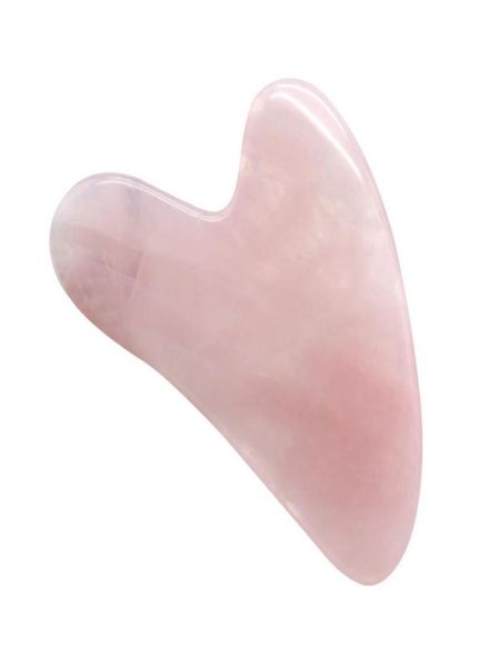 Tamax JD015 Rose Quartz Pink Jade Guasha Board Raspador Natural de Pedra Gua Sha Ferramentas para Terapia de Pressão de Acupuntura3912832
