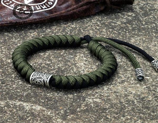 Tennis Nordic Vikings Runes Perlen Armbänder Männer Talisman Valknut handgefertigtes Paracord -Seil -Armband Amulett Camping Überleben Schmuck 6886258