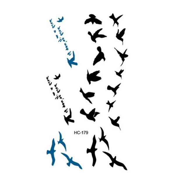 42jg Transfer Tattoo Female Birds Fasci volare temporaneamente impermeabile per tatuaggi Body Art Decal Decal Waist Waterproof Colorful Temporary Tattoo Sticker N 240427