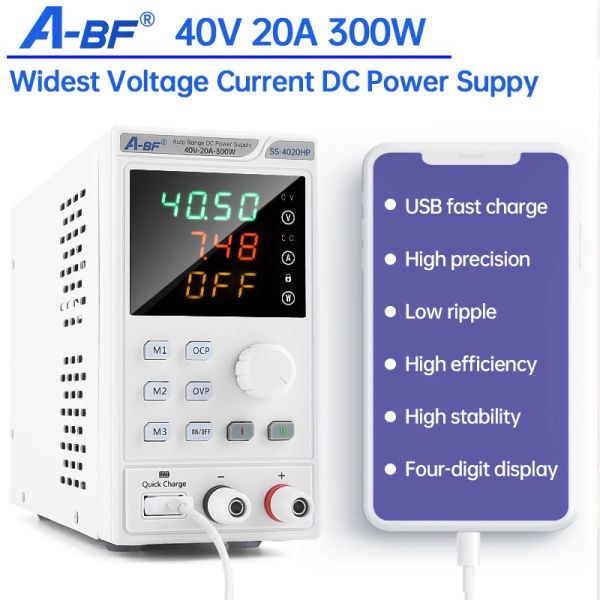 Kontroller ABF Değişken DC Güç Kaynağı Bellek Fonksiyonu 40A 20V 300W Lab Programlanabilir Laboratuvar Tezgahı Güç Kaynağı Kaynağı Ayarlanabilir