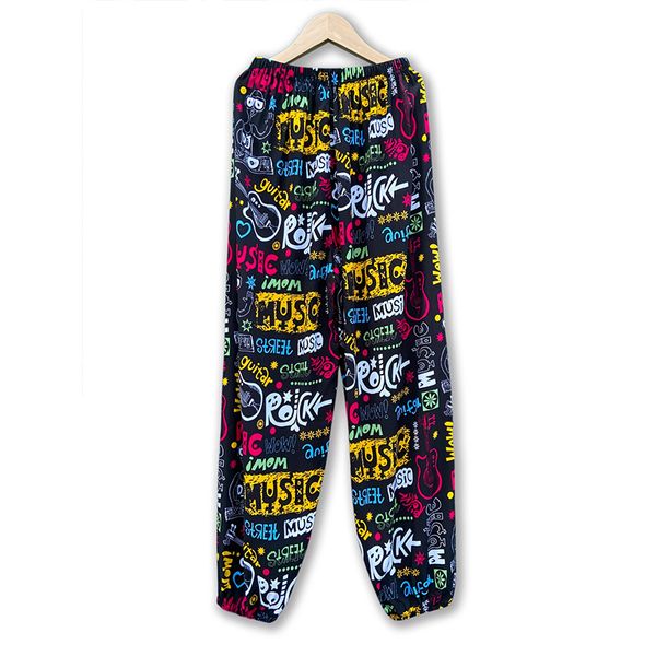 Diagryplus Ladies Spring und Sommer dünne lässige Gürtelhose Jazz Musik Gitarre Graffiti -Stil kann Home Air Conditioning Hosen Strand Sonnenschutzhosen tragen