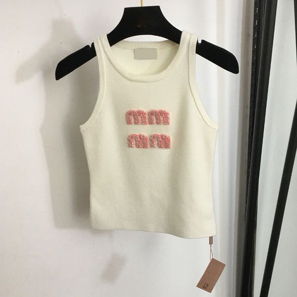 Designer Women Knitting Singlet Giving Women Slimt Knits Tanks Luuxry Elastic Knitwear Tops Elegant Casual Daily Knit canotte