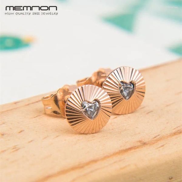 Orecchini per borchie Memnon Jewelry Summer Vintage Vantage For Women Hearts Oreger 925 Sterling Silver Ouring Fine ER0298