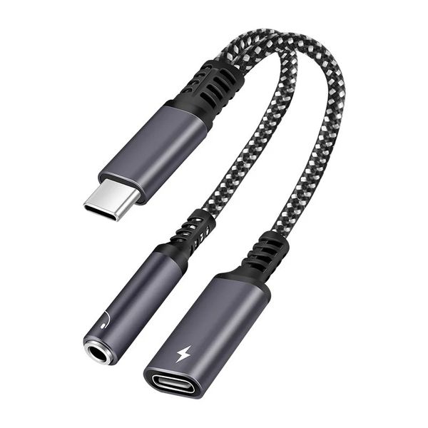 2 su 1 USB C a 3,5 mm Adattatore per le cuffie Tipo C Carica Adattatore Aux Aux per iPad Pro Samsung S20 Ultra Note 20 10 Huawei