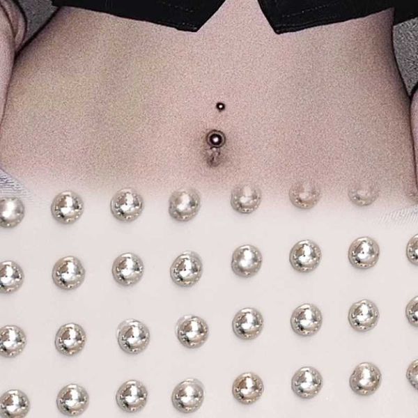 Transferência de tatuagem 180 PC Body Butrind Jóias de jóias não piercing unhas de lábios adesivo auto -obesivo impermeável reutilizável lips unhas anel de sobrancelha 240427