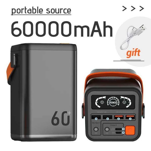 Mobiltelefon -Strombanken 100% Neues Outdoor -Notfall -tragbares Stromversorgungsladegerät 60000 MAH Power Pack 100% Kapazitätsleistung Pack 240424