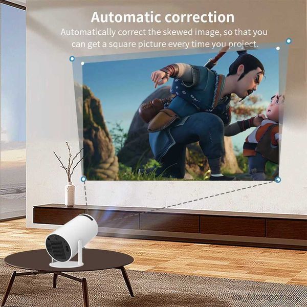 Projektörler Hy300 Pro 4K Akıllı Projektör Taşınabilir Mini 1080p WiFi 200ansi Allwinner H713 TV Ev Sineması Sineması HDMI Android 11.0 Projektör