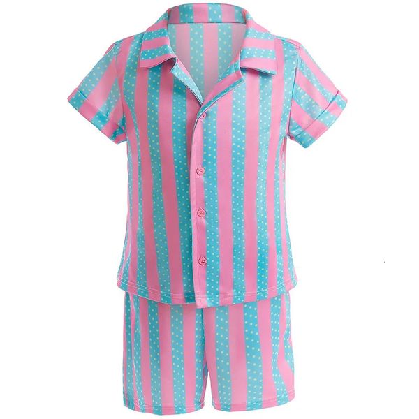 Sommerfilme Ken Cosplay -Kostüm für Kinder gestreifte Party Halloween Karneval Kinder Baby Jungen Performance Beach Wagen Outfits 240418