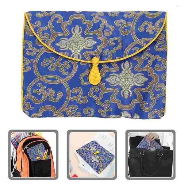 Bolsas de armazenamento Livro da Bíblia Case Música Livros As bolsas cobrem Brocade Gift Organizer Sleeve Sleeve Chinese Jewelry Borderyer Temple Church