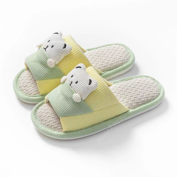 Sandali sandali primaverile estate autunnale carina e classica pantofole intrecciata in tessuto grazioso orso da letto per la casa pannelli casual e comodi sandali p1