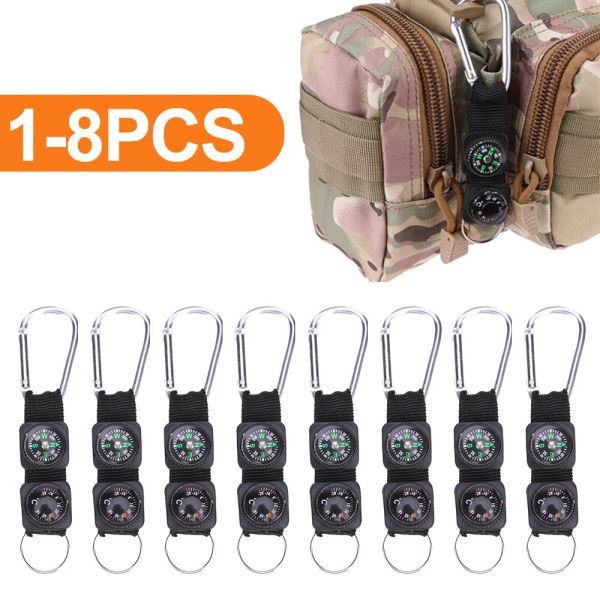 Compass 3 in 1 Compass Multifunction Multifunction Compass Thermomet Thermomet Thermoter Tools Mini Carabiner для кемпинга