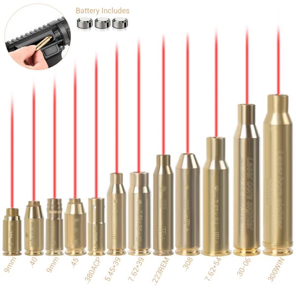 Optics Tactical Red Dot Laser Bohrung Anblick Cal 9mm.308 .223 .40 .45 12GA 3006 Messingpatrone Bohrung für SCOPE -Waffenzubehör härter