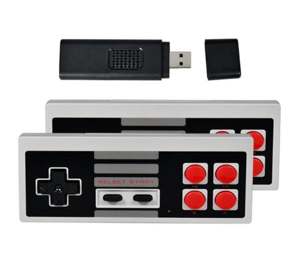 Jogadores de jogos portáteis Powkiddy PK02 TV Console Stick 8 bits controlador sem fio Build em 620 Classic Video Games Player Handle1990968