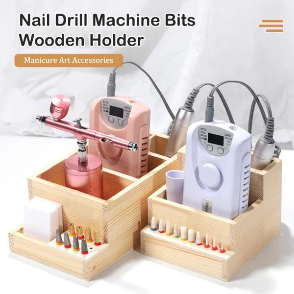 Bits 1pc Nagelbohrmaschine Bits Holzhalter, langlebig für Nagel Training Nagelkunstzubehör Diy Manicure Tools Box Display Box