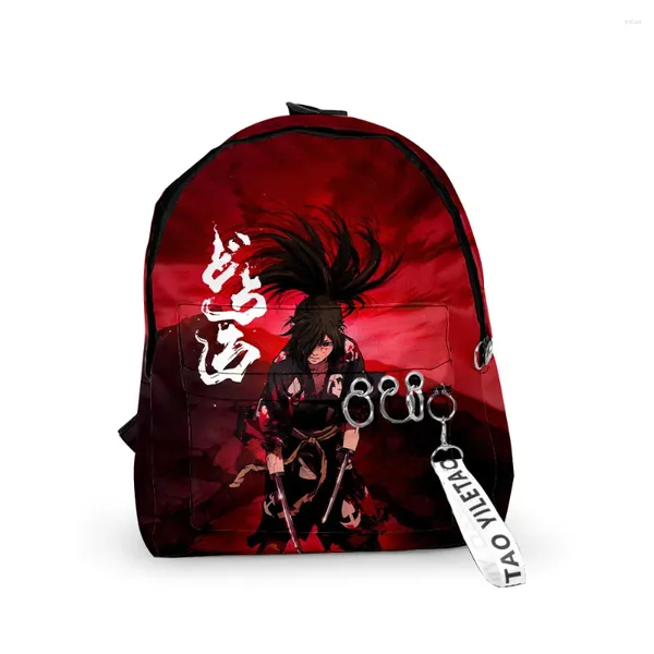 Backpack Cartoon Novelty Dororo Backpacks Boys/Girls Pupil School School School Print Keychains oxford à prova d'água fofa pequena pequena