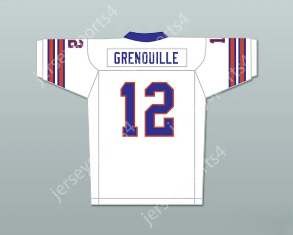 Пользовательский номер number number mens Youth/Kids Gee grey Grenouille 12 Mud Dogs Away Football Jersey с бурбонной кучкой пятно, сшита S-6xl