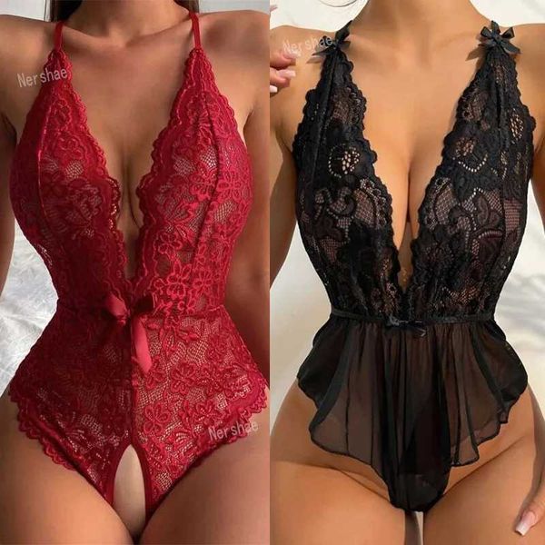 Lingerie para dormir feminina Sexy Mulher gostosa de renda de renda Sexy Babydoll Chemise Roupa íntima erótica Lenceria sexi porno vem o clube de roupas exóticas y240426