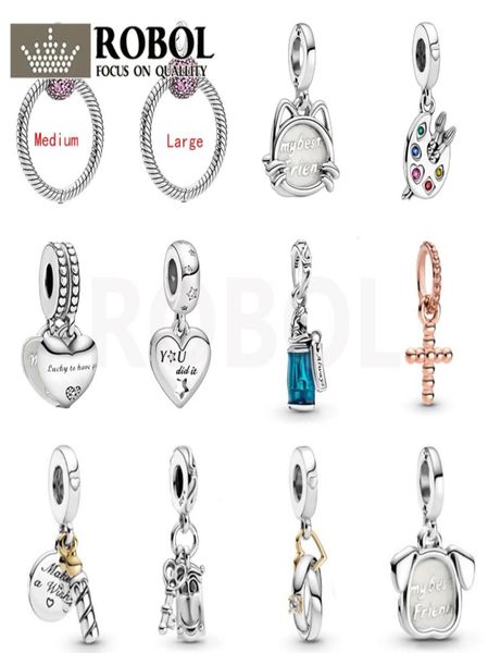 925 Charme de Silver Fit 925 Artistas de pulseira Paleta My Pet Cat Dangle Charm com Charms de logotipo original Pingente DIY FELE JOENCIAS