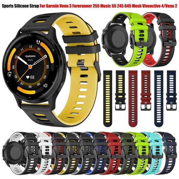 Garmin Venus 3 Forerunner 255 Müzik 55 245 645 Mesh Band Vivoaktif 4/Venus 2 Watch Band 20 22mm Sports Bilezik 240424