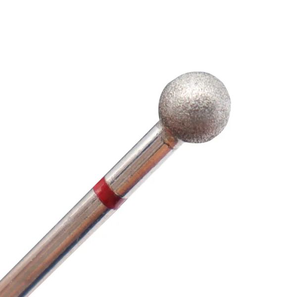BITS 5,0 mm per trapano per unghie a sfera rossa Migliori Burr Diamond Macinante Accessori per bit per gelifuli per le unghie per le unghie artistiche lucidatura per utensili artistici