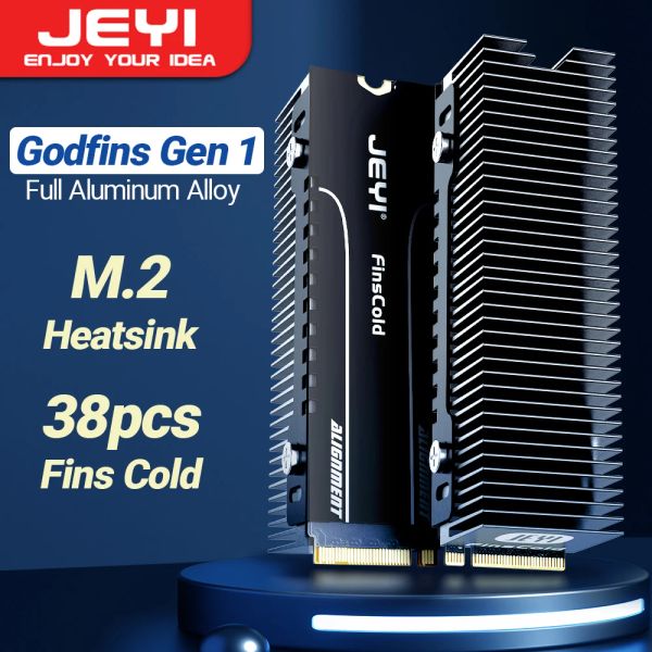 Controlla Jeyi M.2 SSD CHEATSINK, dissipatore di calore convettivo in alluminio pesante, NVME NGFF Cooler Callo di calore passivo con pinne Godfins Gen 1