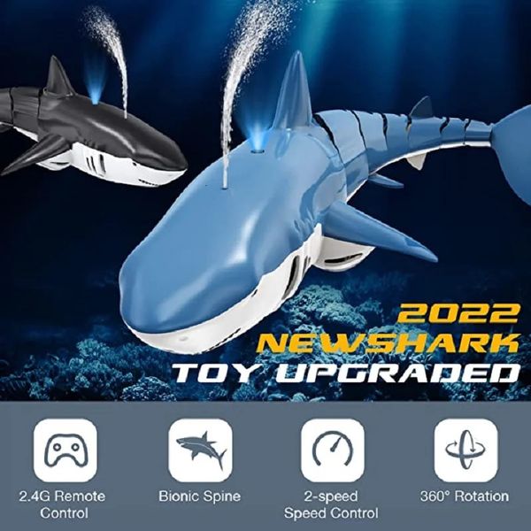 Smart RC с дистанционным управлением акул зарядка бионическая электродвигательная рыба Моделирование рыбы Рок Летние детские водные игрушки 240417