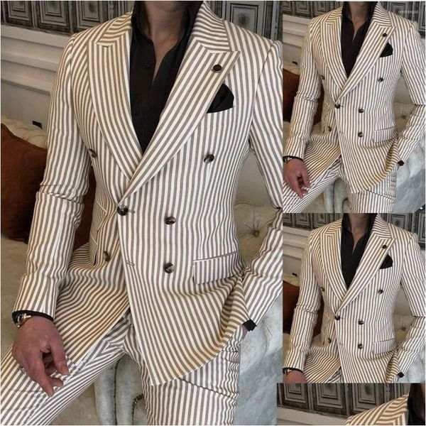 Mens Suits Blazers Terne 2 Peças Calças Blazer Basta